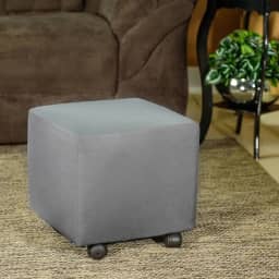 Kit 2 Capa De Puff Plus Premium Quadrado Cinza Escuro