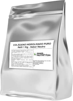 Mais Nutrition Colágeno Hidrolisado Puro, Sabor Neutro, 1 Kg, Refil em Pó, Suplemento Alimentar Colageno
