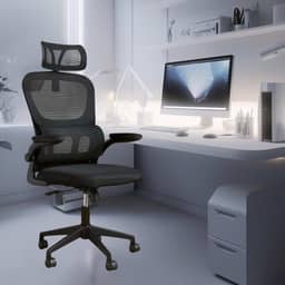 Cadeira de Escritorio Ergonomica com Suporte Lombar Com Estofado de Tela Mesh Inclinavel Ajustavel TOTUS LIFE