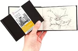 D&S Sketch Book 140 g/m², caderno desenho preto, 9x12,5cm, paisagem, 30 fls