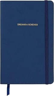 C.R. Gibson Caderno diário 'Dreams and Schemes' de couro azul para meninas, 13,3 cm L x 21 cm C, 240