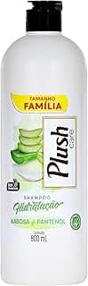 Plush Care, Shampoo para cabelos, Hidratação Profunda, Babosa + Pantenol, 800ml, Verde