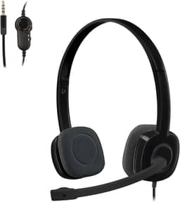 Headset com fio Logitech H151 com Microfone com Redução de Ruído e Conexão 3,5mm