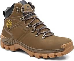 Bota Masculina Coturno em Couro e Palmilhas Ortopédicas em Gel com C.A