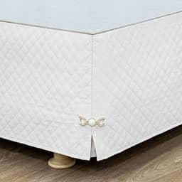 Saia para Cama Box King Matelada com Pingente - Branco (Branco, King)