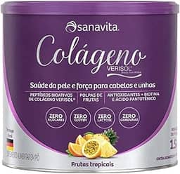 Sanavita Colágeno Hidrolisado Verisol - Pele e Cabelos - Frutas Tropicais - 150g