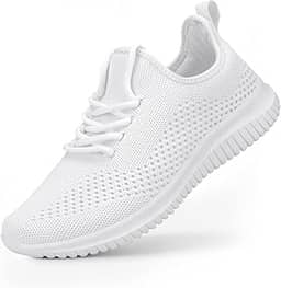 Tênis sem cadarço para mulheres, tênis de caminhada, antiderrapante, leve, respirável, tênis de corrida confortável, A- Branco, 10