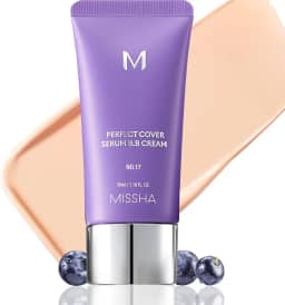 MISSHA M Perfect Cover Serum Bb Cream Nº 17 Claro - Com Subtom Frio, Tom De Pele, Hidratante Cor, Base Cuidado, Complexo Superalimentos, Pele Vidro, Maquiagem Coreana, 1,18 Fl Oz