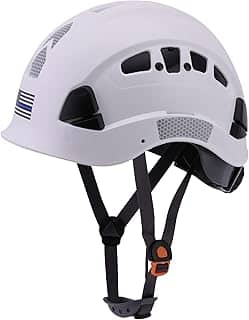 LOHASTAR Capacetes de Segurança Capacete de Segurança de Construção Capacete de Trabalho Ventilado Ajustável Ansi Z89.1 Chapéu Rígido Osha Aprovado com Alça de Queixo para Construção Industrial (Branc