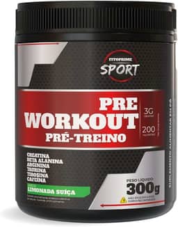 Pré-treino Creatina Arginina Pote 300g Sabor Limonada Suíça