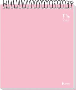 Caderno Flip Rosa Capa Dura 1 matéria 80 Folhas