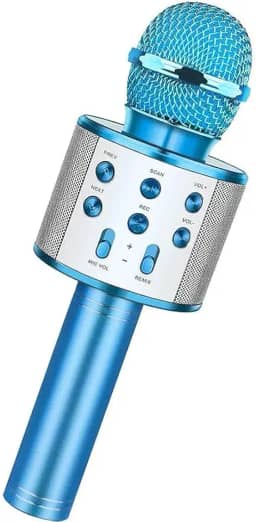 WS-858 Microfone de karaokê sem fio portátil, Player de karaokê portátil para celular Alto-falante HIFI Bluetooth embutido, Selfie 3-em-1 bateria de lítio recarregável Karaokê KTV MIC