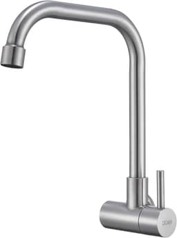 Torneira Inox Cozinha Giratória Parede Longa Nox16D