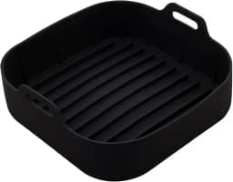 LYOR - Forma Quadrada de Silicone para Air Fryer Preta 16cm x 5,5Cm