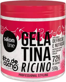 Salon Line, Gelatina Capilar, ToDeCacho, Óleo de Ricino, Definição e Nutrição, Vegana - Cabelos Ondulados, Cacheados e Crespos, 550 g