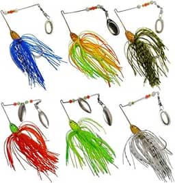 Melhor Kit de 6 Iscas Artificiais Spinnerbait Spinner Bait Pesca Esportiva Tucunaré Robalo Black Bass Dourado Traíra Trairão Outlet Melhor Especial Top