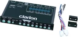 CLARION EQS755V 7 bandas de áudio automotivo tamanho 1/2 DIN equalizador/crossover gráfico com entrada auxiliar frontal de 3,5 mm, entrada auxiliar RCA traseira e entradas de alto-falante de alto
