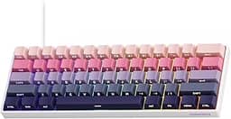 MONSGEEK Teclado para jogos FUN60 Pro Rapid Trigger 8K SP, interruptor magnético HE Shine Through com fio, 60% gradiente rosa fantasma (interruptor magnético brilhante)