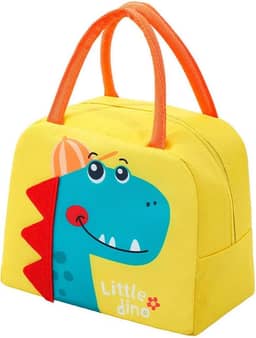 Lancheira Térmica bolsa Infantil com Desenhos Animado, Tecido Oxford, Conserva Alimentos Quentes e Frios, escola pequinique, criança volta aula, marmiteira portatil (Dinossauro)