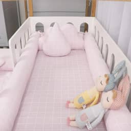 Kit Montessoriano Mini Cama Rolinho 4 Peças Boston Rosa (Colchão 1, 50 x 0, 70), Biramar Baby, Rosa