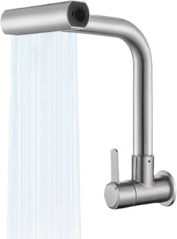 YESOP Torneira De Parede Cozinha Gourmet Cuba Monocomando Lavabo Pia Aço Inoxidável Prata