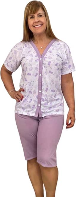 Pijama Feminino Adulto Pescador Aberto 2 Peças