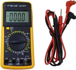 Multímetro Digital Le-971 Com Capacímetro Profissional Oficina Elétrica Eficiência E Praticidade Display Visor LCD Voltímetro Ohmímetro e Amperímetro