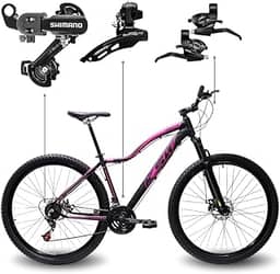 Bicicleta Aro 29 Feminina KSW MWZA Shimano Quadro Alumínio Rebaixado Freio Hidráulico MTB