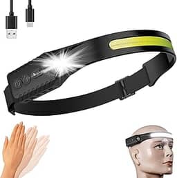 Lanterna De Cabeça Led Potente recarregável USB com sensor de movimento Resistente Água Para Uso em Mecânica Ciclismo Caminhada Trilha Acampamento Pesca Noturna Vigilância-IT