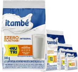 4 Unidades-Leite Pó Instantâneo Integral Zero Lactose Itambé - 300g
