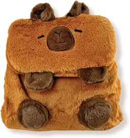 Bolsa Capivara Pelúcia Mochila Kawaii Alça Ajustável Fofa Divertida Novidade de Apertar