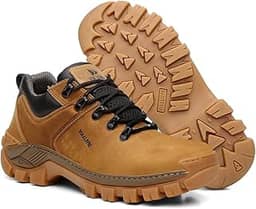 Tênis Masculino Trilha Adventure Horizon Couro Legítimo Cano Curto