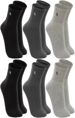 Kit 6 Pares Meias Lupo 3245 Cano Médio Algodão - Sortido