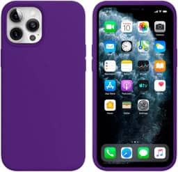Capinha Colorida Compatível Com iPhone 12 PRO MAX Vermelha ,Preta, Laranja, Amarela, Azul, Rosa, Pink, Branca, Lilás, Marrom, Verde, Roxo, Case Slim Flexível Aveludada Com 3 Camadas De Proteção PREMIUM ONYK (ROXO)