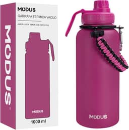 MODUS Garrafa Térmica Esportiva De Aço Inoxidável Com Isolamento A Vácuo De 1000ML (Vermelho Rosa)