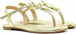 Sandália Rasteira Feminina Vizzano 6371.174 Dourada | Metalizada com Fivela | Conforto e Estilo Casual Elegante