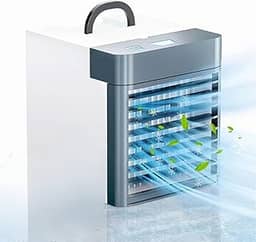 Ar condicionado portátil atualizado pessoal mini anti-vazamento água gelo refrigerador de ar ventilador com 3 velocidades, pequeno para casa tenda quarto escritório