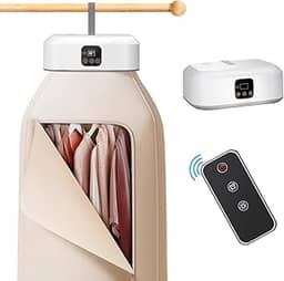 Rolitwils Secador de Roupas Portátil, Mini Secadores de Roupa com Controle Remoto, Pequena Máquina de Secagem Elétrica Dobrável Compacta com Saco Seco para Viagens, Trailer, Casa, Apartamento