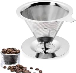 Coador de Café Inox Modelo 103 – Filtro Permanente Reutilizável Sem Papel | Peneira Sustentável para Café Tradicional. (LINHA PREMIUM).