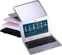 Goldengulf Versão 2025 portátil de 10,1 polegadas, 8 GB, laptop, PC, Quad Core, Android 6.0, mini netbook, notebook fino e leve, YouTube Player Flash (Prata)