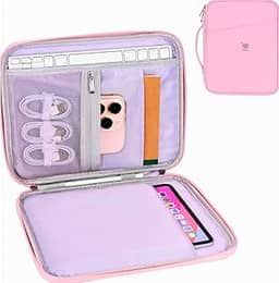 Capa Case Bolsa para tablet de 13 polegadas, compatível com iPad Pro M4 e Air M2 2024 de 13 polegadas, iPad Pro de 12,9 polegadas M2 e M1, bolsa impermeável com bolso (ROSA)
