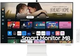 Smart Monitor Samsung M8 32', UHD, Plataforma Tizen™, Tap View, USB-c (65W), USB Hub, HDMI, Bluetooth, ajuste de altura, Alexa, Branco, 2024.