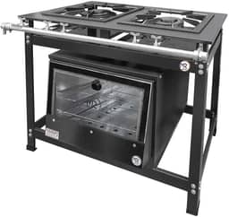 Fogão Industrial 2 Bocas Duplas Baixa Pressão Mr Fogões com Forno P8 Luxo