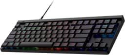 Logitech G Teclado para jogos de baixo perfil com fio 515 TKL, RGB totalmente personalizável, teclas PBT de tiro duplo, interruptores táteis/marrons - preto