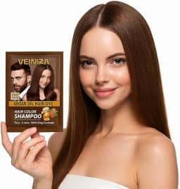 Shampoo Tonalizante Profissional Veinira Preto e Castanho Brilhante Resultado de Salão 1 Sachê (Castanho Escuro)