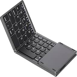 Mini Teclado Dobrável com Ç Portátil Tecnologia Bluetooth Sem Fio Com Touchpad
