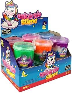 Kit 12 unidades de Slime Unicórnio Puxa Puxa Divertido, Amoeba - Estique, Modele e Solte a Imaginação com Slime Colorido e Textura Incrível, Cores Sortidas, Criança, Festa, Não gruda