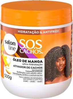 Salon Line, Ativador de Cachos, SOS Cachos, Óleo de Manga, Vegano - Para Cabelos Ondulados, Cacheados e Crespos, 500 g