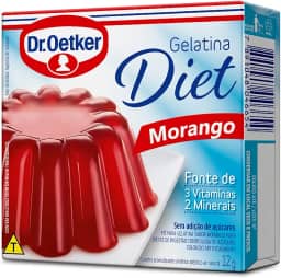 Dr. Oetker Gelatina em Pó Diet, Sabor Morango, Sobremesa com Sabor e Consistência Deliciosa, Fácil de Fazer, 12g
