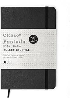 Caderno, Cicero, Clássica, Médio (14x21), Preto